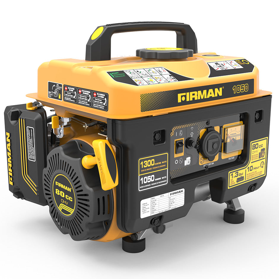 FIRMAN P01001 - Performance Series 1050 Watt Recoil Start Portable Generator-American Camp Supply
